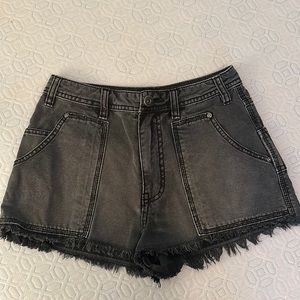 Free people cargo style jean shorts